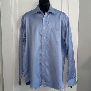 Forsyth of Canada blue cotton 2 ply wrinkle free dress shirt